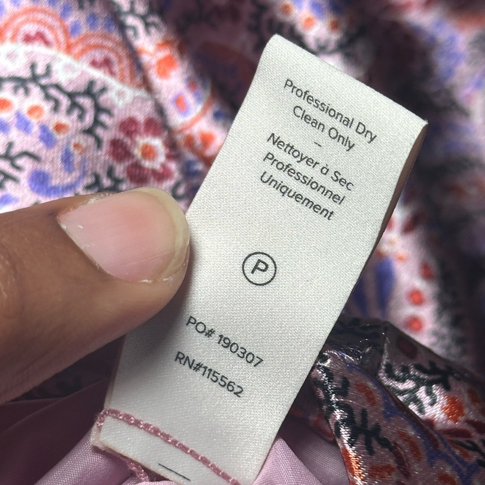 Cinq a Sept Pink Ryder Paisley Print Silk Mini Cocktail Slip Dress Size 4 - Picture 13 of 16